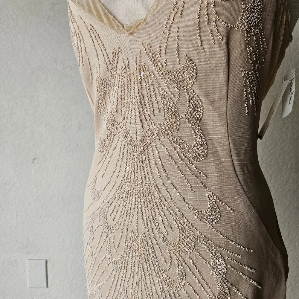 Alexia Admor Womens Beige Nude Look Kardashian Cocktail Dress L MSRP $305 NWT - Picture 3 of 12